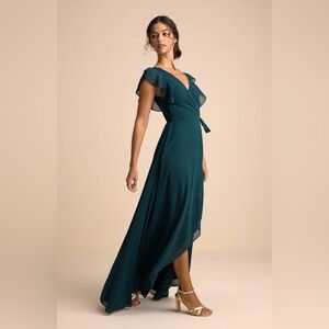 Charm Emerald Ruffled Wrap High-Low Maxi Dress
Lulus